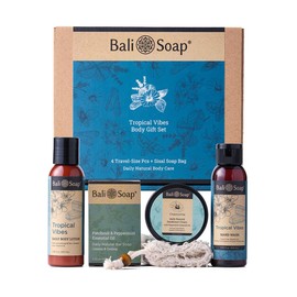 Bali Soap Tropical Vibes Gift Set - 5-Piece Travel Size Body Care Kit with Natural Ingredients - Perfect Gift for Men & Women