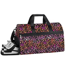 Animal Skin Abstract Sport Gym Duffle Travel Bag for Men Women Gym Bag Lightweight Duffel with Shoe Compartment