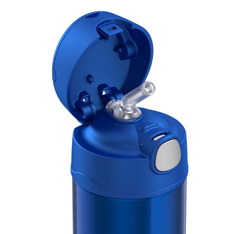 Thermos Stainless Steel Funtainer Straw Bottle, 355 ml - Blue