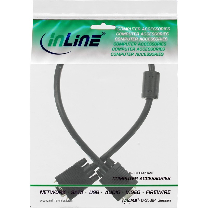 InLine® S-VGA cable, InLine®, black, 15HD M/M, 0.3m