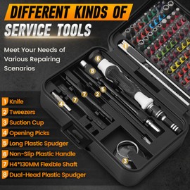Milifox 132 in 1 Precision Screwdriver Set, Magnetic Screwdriver Tool Set with Color-Coded Identification Magnetic Bits, Repair Kit for Phone, Computer, Tablet, Camera, PC, Watch