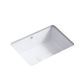 18 Inch White Rectangle Vessel Sink for Bathrooms 18.3" x 13.78" Small Undermount Bathroom Sink Ceramic Porcelain Under Counter Basin Sink with Overflow 465mm x 350mm Lavamanos Para Baños KINGWONG
