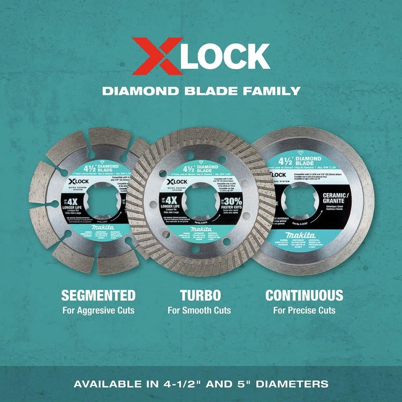 Makita E-12647 X-Lock 4-1/2" Diamond Blade Variety Pack for Masonry