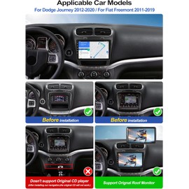 Android 15 Car Radio for Dodge Journey 2011-2019 for Fiat Freemont 2012-2014 with Wireless Carplay Android Auto,9” Touchscreen Car Stereo with Mirror Link WiFi/GPS Bluetooth FM/RDS SWC+Rear Camera