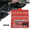 CHEDA 46Pcs Set 1/4" Ratchet Wrench Combination Socket Tool Set