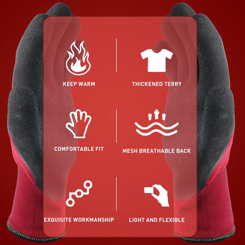 LOCCEF 2 Pairs Winter Work Gloves for Men and Women,