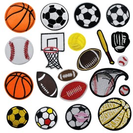 Yayatty Sports Style Iron On Patches Series Ball DIY Sew Decoration Appliques Stickers for Clothing, Backpack, Caps, Repair The Hole Stick