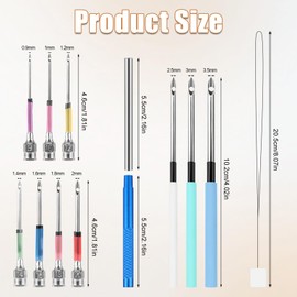 JSRQT 13 PCS Punch Needle Tool with 7 Sizes Punch Needle Kit Punch Needle Heads DIY Embroidery Needle Pen Punch Needling for Adults Beginner Punch Needles Threaders Set Flossing Cross Stitch DIY Craft