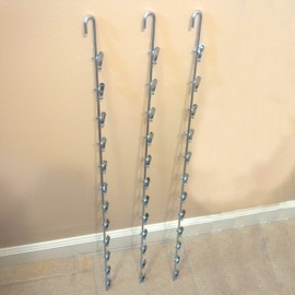 3 Single Strip 12 Clip Hanging Potato Chip, Candy & Snack Display Rack (Zinc)