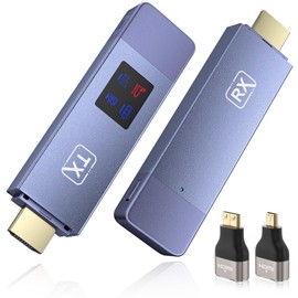 Wireless HDMI Transmitter and Receiver, Wireless HD Extender Plug & Play Portable 2.4G/5G with LED Screen HDMI Kit for Streaming Video and Audio to Monitor from Laptop/Pc/Tv Box/Projector