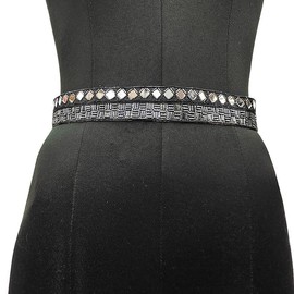 Purala Women's Fabric Kamarband Saree belt waist hip Waist for saree Girl gaun women Lehnga choli Tredisnal Hand Work bally chain cloth Belt (37 JARI KAS SILVER)