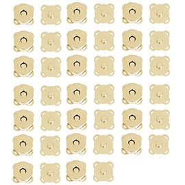 DERAYEE Magnetic Button Sew-on Fasteners, Easy to Sew on Crafting Supplies, 20 Pairs DIY Handmade Tools, Button Magnets (0.56 inch (14 mm), Gold)