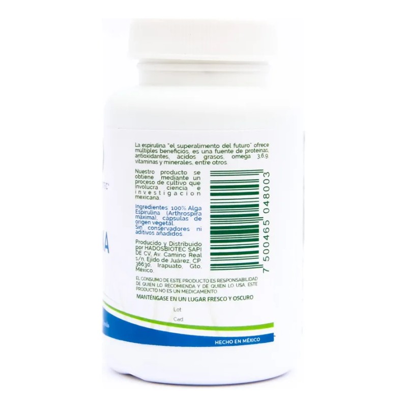 Alga Espirulina Cápsulas Sin Conservadores 50 G 100 Cap