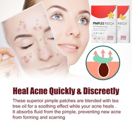 400 Stück Hydrokolloid Pickel Patches mit Salicylsäure – Pimple Patches, Wasserdichte und Atmungsaktive Akneflecken Pflaster,Atmungsaktive Acne Patch Pflaster,Absorptions Akne Patches