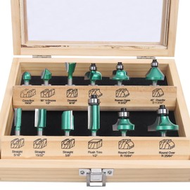 KOWOOD Pro Router Bits Sets of 12Z Pieces 1/4 Inch Shank, Professional Woodworking Tools (12Z 1/4 Shank)