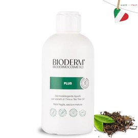 Bioderm Plus Timo Dermodetergente Antibatterico Arricchito con Timo e Tea Tree Oil 300 ML - Detergente Intimo - Detergente Delicato per il Corpo per Adulti, Anziani, Incontinenti e Disabili