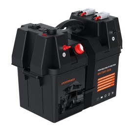 AMOMD Power 12-24V Multifunctional Battery Control Box Heavy Duty Electrical System Power Control or Distribution Box for Camping Trailer Boat Car RV Solar (No Battery)