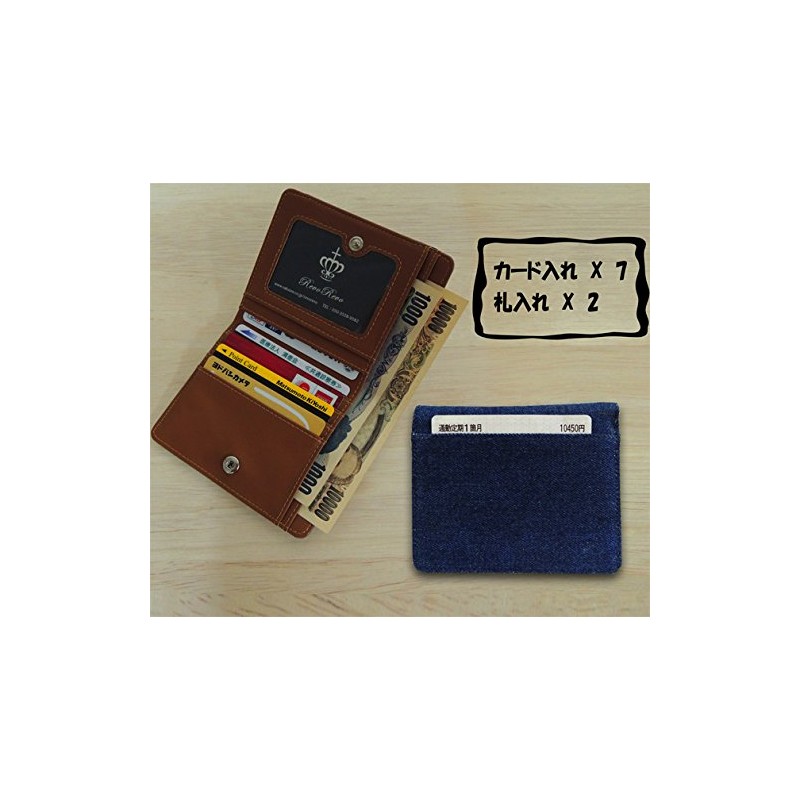(1386) 5 Colors Thin Denim Fabric Friendly Compact Bifold Wallet