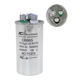 ACECREW 40+5 uf Capacitor 40/5 440VAC UL Premium Quality Dual Run Capacitor for AC Motor Run or Fan Start or Condenser Straight 40 + 5