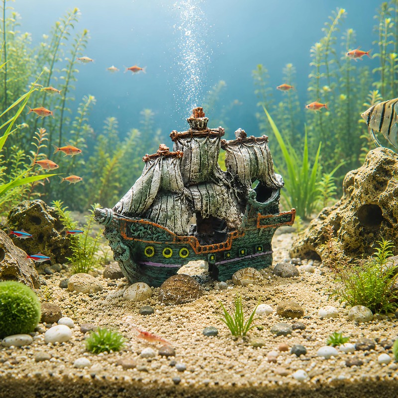 Fish Tank Decoration, Aquarium Shipwreck Decor