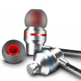 3.5mm Wired Headphone, Earphones with Microphone, Wired Earbuds, Wired In-ear Headphones with Pure Sound and Powerful Bass, Lightweight Wired Earphones with Microphone and Volume Control (Silver)