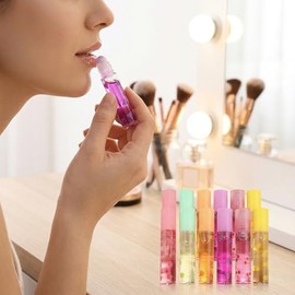 VALICLUD 12 Piezas Brillo Labial Transparente Sabor a Fruta Hidratante Incoloro Suaviza Labios Secos Ideal Para Cuidado Diario Y Regalo