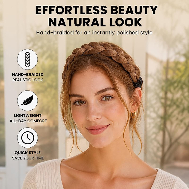 Braided Headband Set - Braided Headband - Satin Scrunchie -