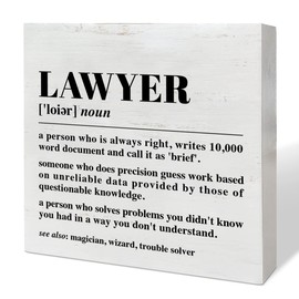 Lawyer Gifts for Men Women, Law Student School Graduation Gifts, Lawyer Retirement Birthday Christmas Gifts, Thank You Appreciation Gifts for Lawyer, Trouble Solver, Wooden Box Sign Office Desk Decor