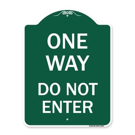 SignMission Designer Series Sign - One Way Do Not Enter | Green & White 18" X 24" Heavy-Gauge Aluminum Architectural Sign | Protect Your Business & Municipality | Made in The USA