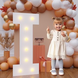Bugame 3FT Marquee Letters, Large Light Up Letters for Birthday Wedding Backdrop Warm Light Marquee Letters 3 Feet Tall for Baby Shower Party Proposal Decoration Decor, Letter I