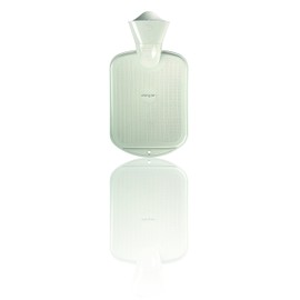 SANGER 0.8 Liter Rubber Hot Water Bottle - Made in Germany (White)
