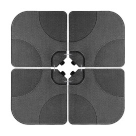 InfiniPower 4pcs 176lb Capacity Cantilever Offset Patio Umbrella Base Water Sand/Filled Outdoor Heavy-Duty Square Stand, Black