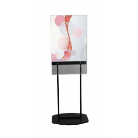 FixtureDisplays Acrylic Clear Poster Metal Floor Stand 22X28" with Pocket Adjustable Holder