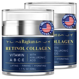 Face Moisturizer Retinol Cream - Neck Collagen Creams for Tightening and Firming - Anti Aging Day & Night Facial Moisturizer for Women & Men, Tighten and Lift Wrinkle Cream - 2-Pack