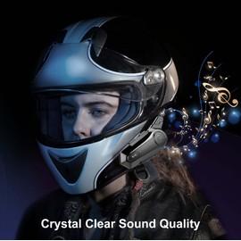 SOFFRIA Motorcycle Bluetooth Headset E1 2 Riders Wireless Dirt Bike Helmet Intercom with CVC Noise Cancellation Stereo Music IPX6 Waterproof for Half/Open Face Helmet