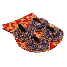 DharmaObjects Belly Dancing Lotus Floral Pro Finger Zills or Cymbals (Blue)