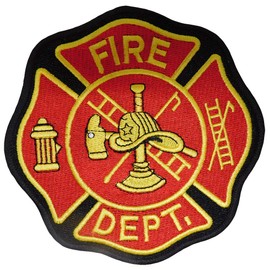 Fire Dept Department Black Red Emblem Patch Iron On Patch