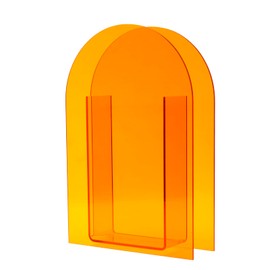 UTALIND 1 Pcs Acrylic Flower Vase Colorful Decorative Vase Rainbow Vase for Wedding, Home Decoration (Orange Arch Shape)