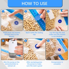 JIZZU Filament Vacuum Bag Kit with Automatic Pump, Pack of 20 Vacuum Sealed Storage Bags, Dustproof and Moisture Resistant, Reusable