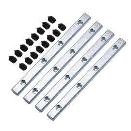 sourcing map Straight Line Connector, 4Pcs3.9inch Inside Joint Brackets with M5 Screws for 2020 Series Aluminum Extrusion Profile T Slot 6mm (Silver)