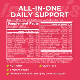 INNERVISNUTRITION Adult Multivitamins & Minerals for Men and Women Immune Support Antioxidant Overall Health 120 Softgels Supplement