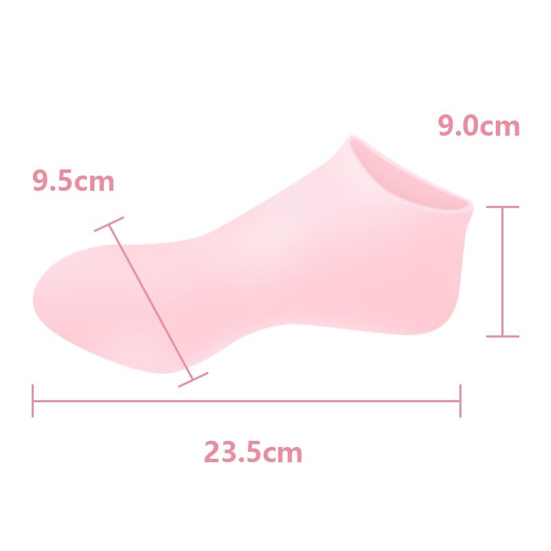 ANCLLO Feuchtigkeitsspendende Silikonsocken, Fuß-Spa-Pediküre-Silikonsocken für Frauen bei rissigen Füßen, elastisch,