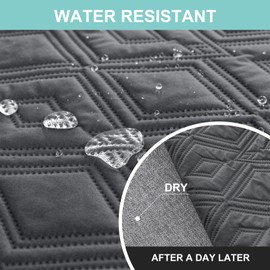 Genina Sectional Couch Covers for Dogs L Shaped Sofa Covers Chaise Lounge Cover Reversible Couch Covers for Sectional Sofa L Shape Furniture Protectors Cover for Pets, Kids (Dark Gray, Small)