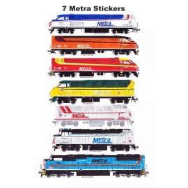 Metra Heritage Locomotives 7 individual Stickers Andy Fletcher
