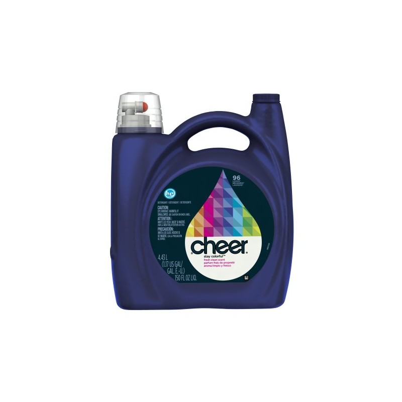 Cheer 2X Ultra Liquid Detergent He Fresh Clean Scent 96