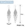 BUKEQILA Women's Silver Colour Rhinestone Crystal Earrings Lightweight Long Tassel