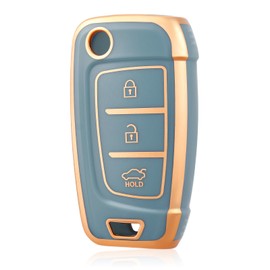 OFF WE GO Car Key Case Key Cover for Hyundai i10 i20 i30 i35 i30n i40 ix20 ix35 i30n NX4 Kona Tucson Azera Verna Key Box Key Cover Protective Case Blue Gold