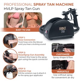 Spray Tan Machine - HVLP Spray Tan Gun with Sleek Design - Professional Spray Tanning Machine for Salon and Mobile Salon Owners 110V by Bronze Tan