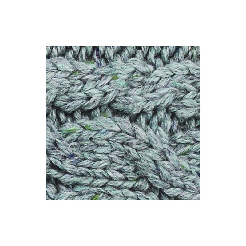 Aran Traditions Donegal Cable Knitted Style Button Headband (Jade)