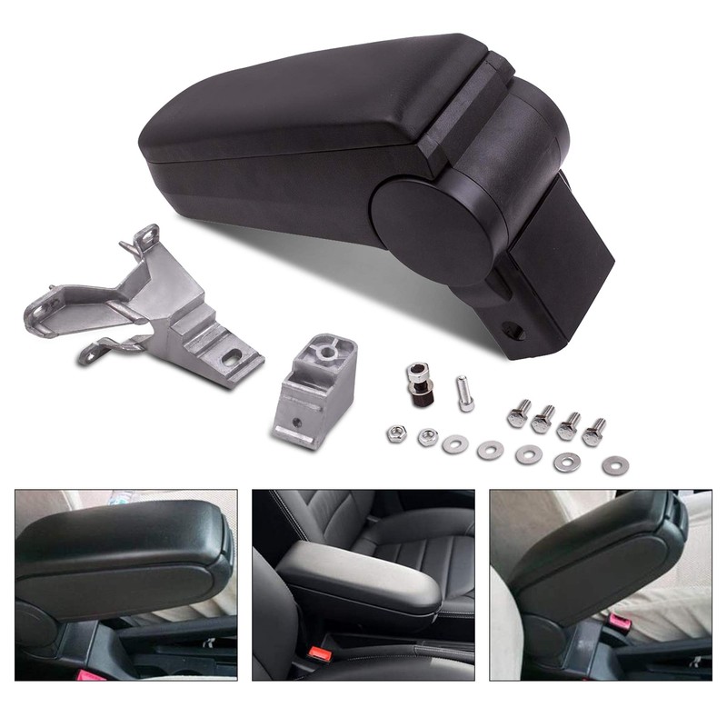 Maxpeedingrods Front Driver's Side Center Console Armrest Box Black Leatherettefit
